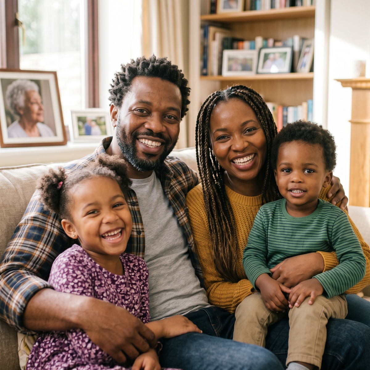 A family at home, protected by Periscope